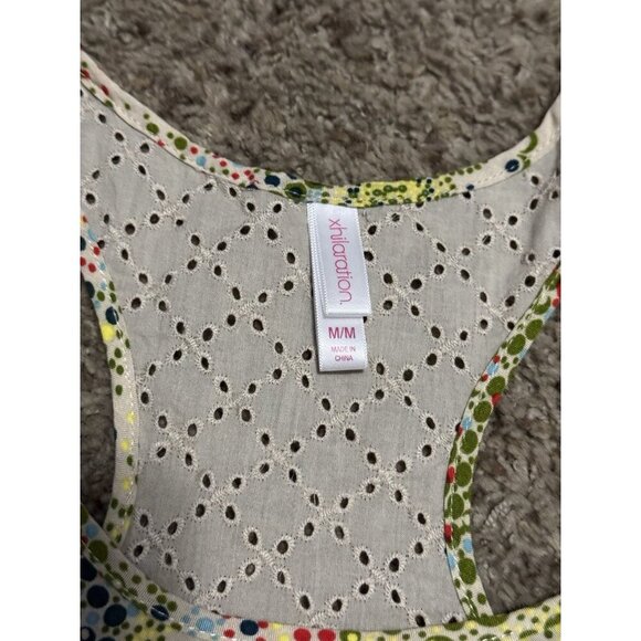 Womens Razor Back Dress Floral Coastal Rayon Beach Resort Summer Flowy MEDIUM - Picture 5 of 12